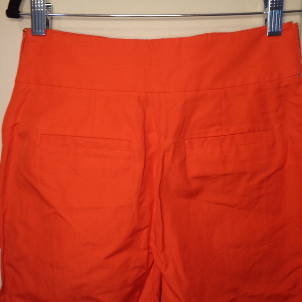 Kate Spade Bright Orange Cotton Linen Culottes - Picture 2 of 12
